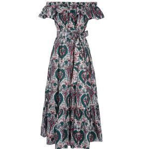 LA DOUBLE J MANTERO One Love Pima Cotton Ruffle Tier Maxi Dress Made In Italy S